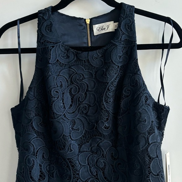 Eliza J Lace Sheath Sleeveless Mini Dress Navy Blue Size 6 - Picture 5 of 17